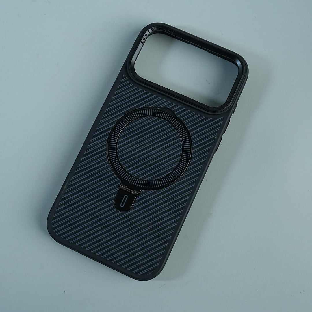 FRATO luxury Case iPhone Series Premium Carbon-Texture Ring Stand Flip Case | Metal Kickstand | Slim &amp; Protective Cover