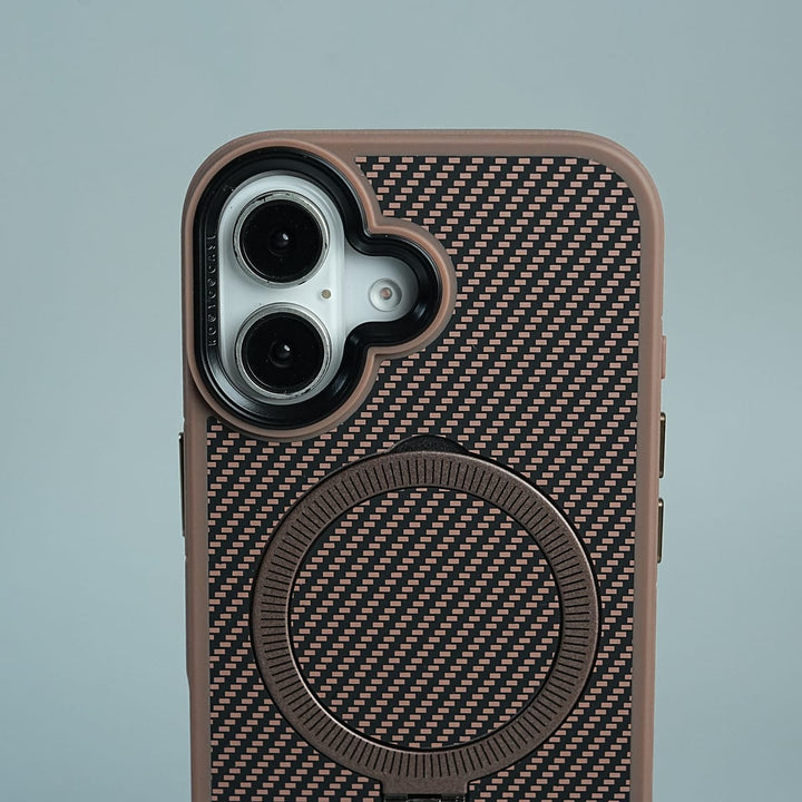 FRATO luxury Case iPhone Series Premium Carbon-Texture Ring Stand Flip Case | Metal Kickstand | Slim &amp; Protective Cover