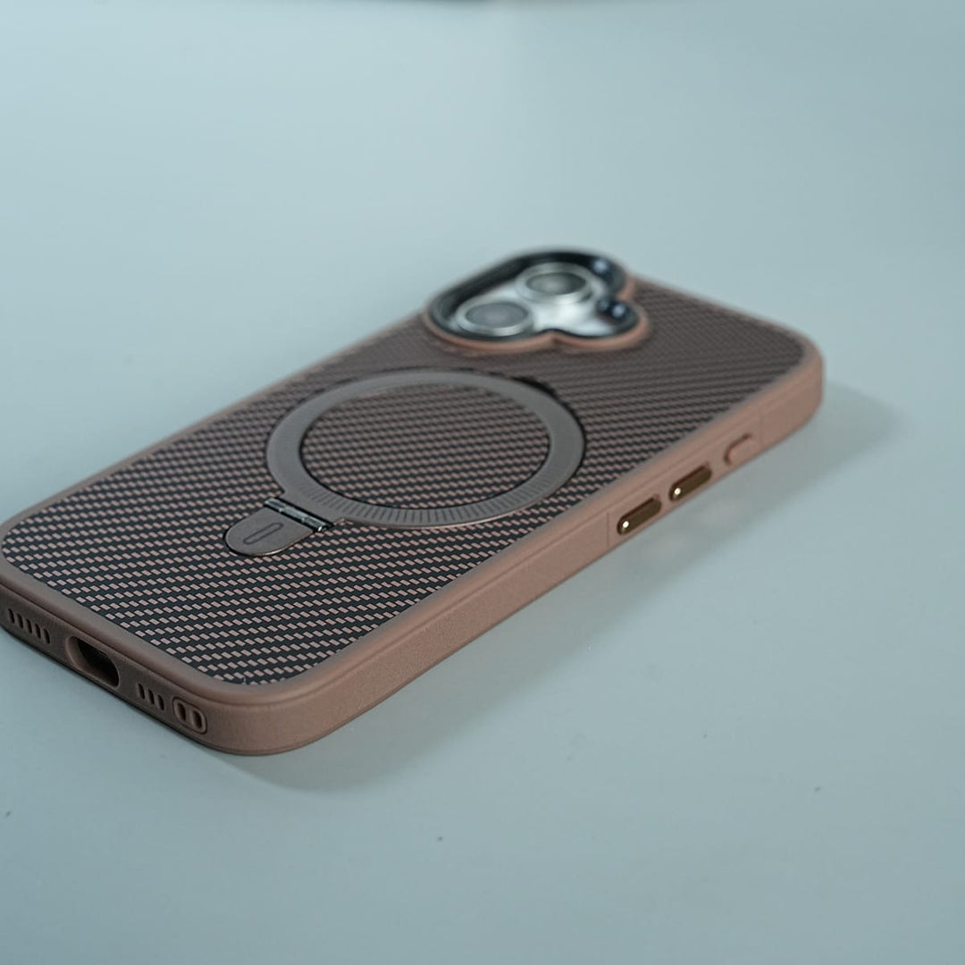 FRATO luxury Case iPhone Series Premium Carbon-Texture Ring Stand Flip Case | Metal Kickstand | Slim &amp; Protective Cover