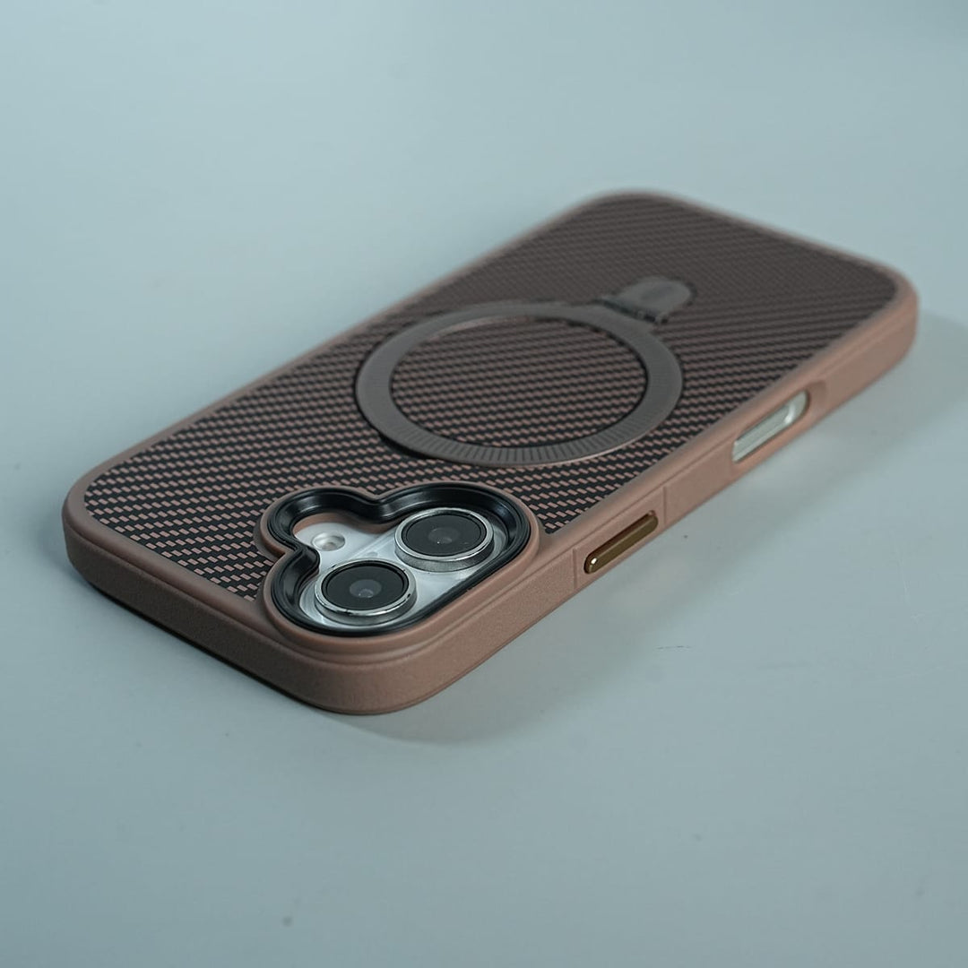 FRATO luxury Case iPhone Series Premium Carbon-Texture Ring Stand Flip Case | Metal Kickstand | Slim &amp; Protective Cover