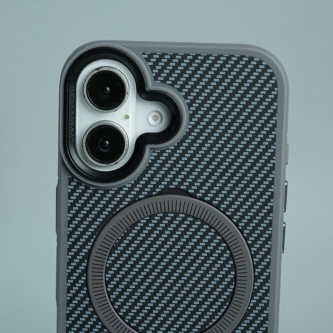 FRATO luxury Case iPhone Series Premium Carbon-Texture Ring Stand Flip Case | Metal Kickstand | Slim &amp; Protective Cover