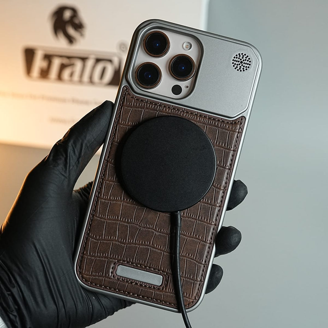 FRATO luxury Case iPhone Series Premium Crocodile Texture Stitched MagSafe Case