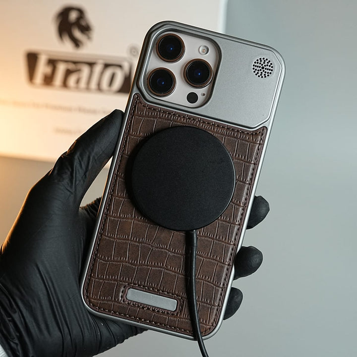 FRATO luxury Case iPhone Series Premium Crocodile Texture Stitched MagSafe Case