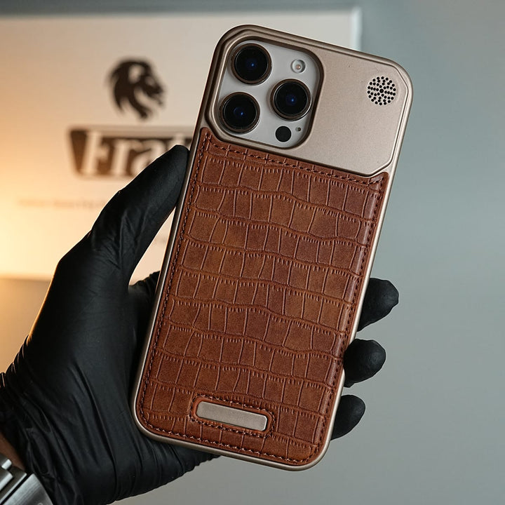 FRATO luxury Case iPhone Series Premium Crocodile Texture Stitched MagSafe Case