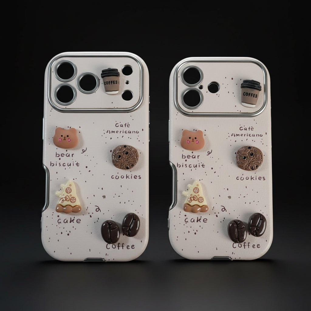 FRATO luxury Case iPhone Series Premium Cute Café 3D Charm Protective Case