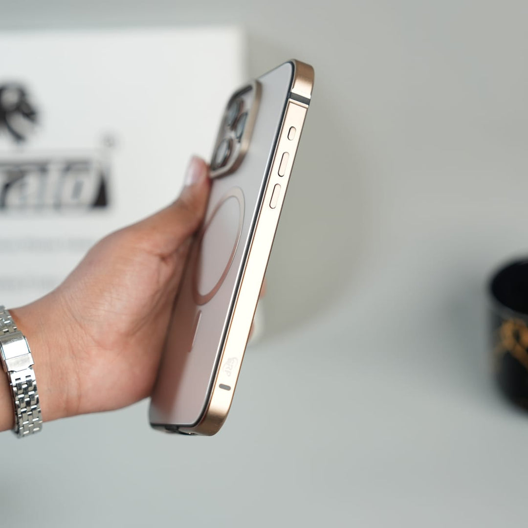 FRATO luxury Case iPhone Series Premium Glass Back MagSafe Case with Aluminium Side Bumper
