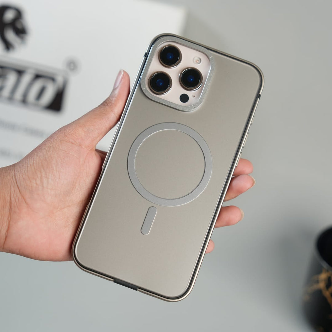 FRATO luxury Case iPhone Series Premium Glass Back MagSafe Case with Aluminium Side Bumper