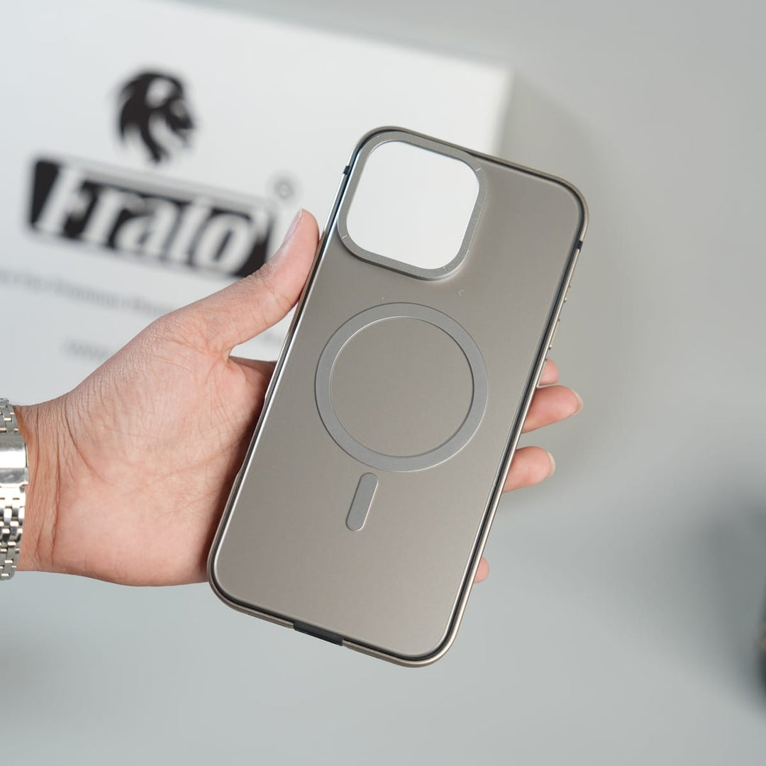 FRATO luxury Case iPhone Series Premium Glass Back MagSafe Case with Aluminium Side Bumper