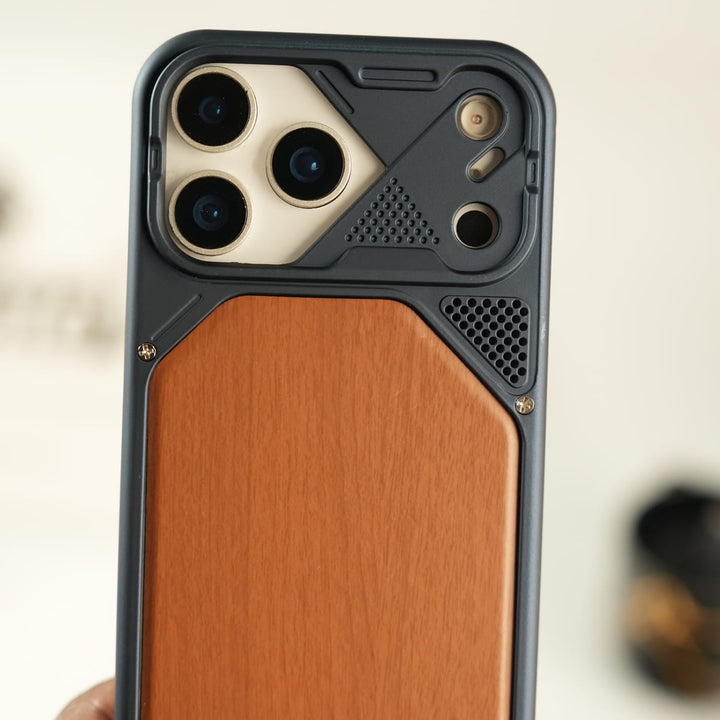 FRATO luxury Case iPhone Series Premium Wood Texture PVC MagSafe Protective Case