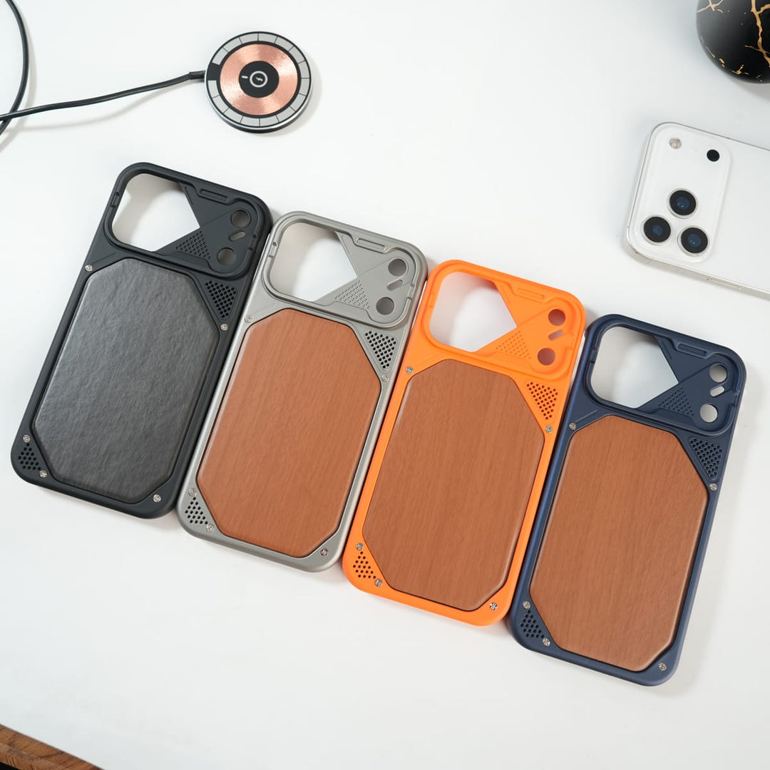 FRATO luxury Case iPhone Series Premium Wood Texture PVC MagSafe Protective Case