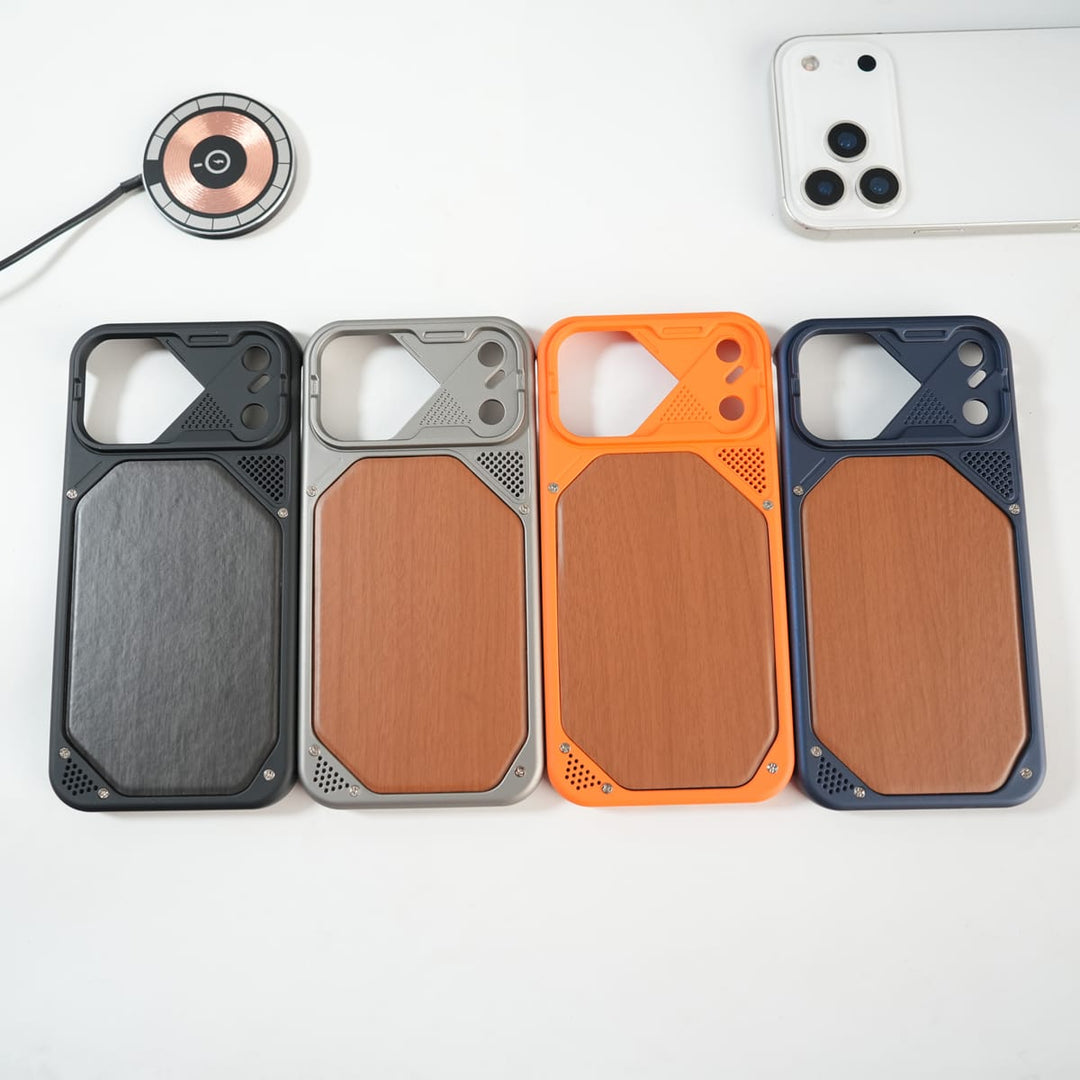 FRATO luxury Case iPhone Series Premium Wood Texture PVC MagSafe Protective Case