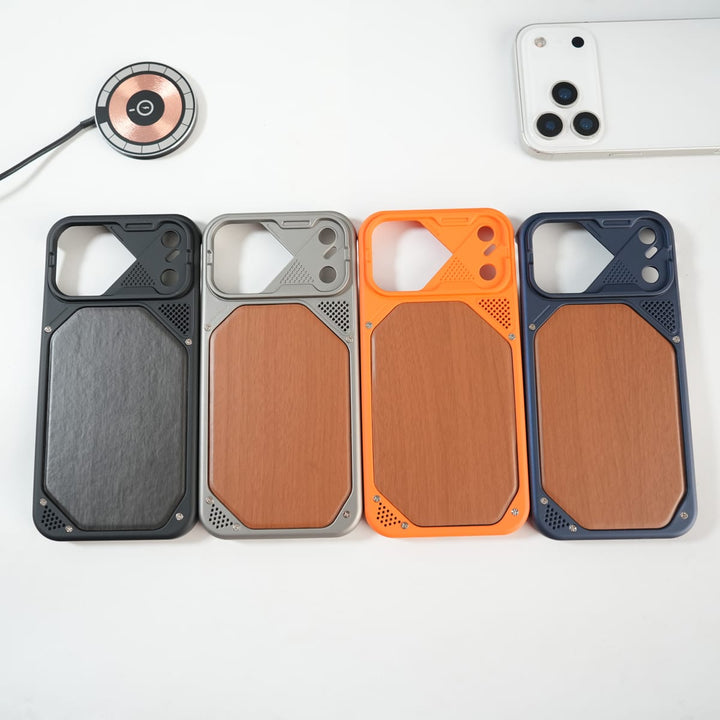 FRATO luxury Case iPhone Series Premium Wood Texture PVC MagSafe Protective Case
