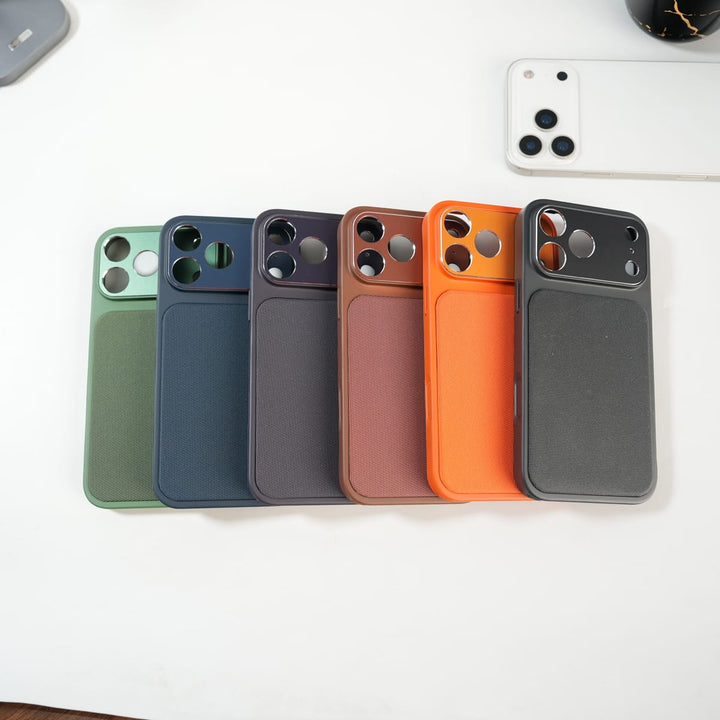 FRATO luxury Case iPhone Series PU Leather Texture Case | Silicone Frame &amp; Metal Camera Guard