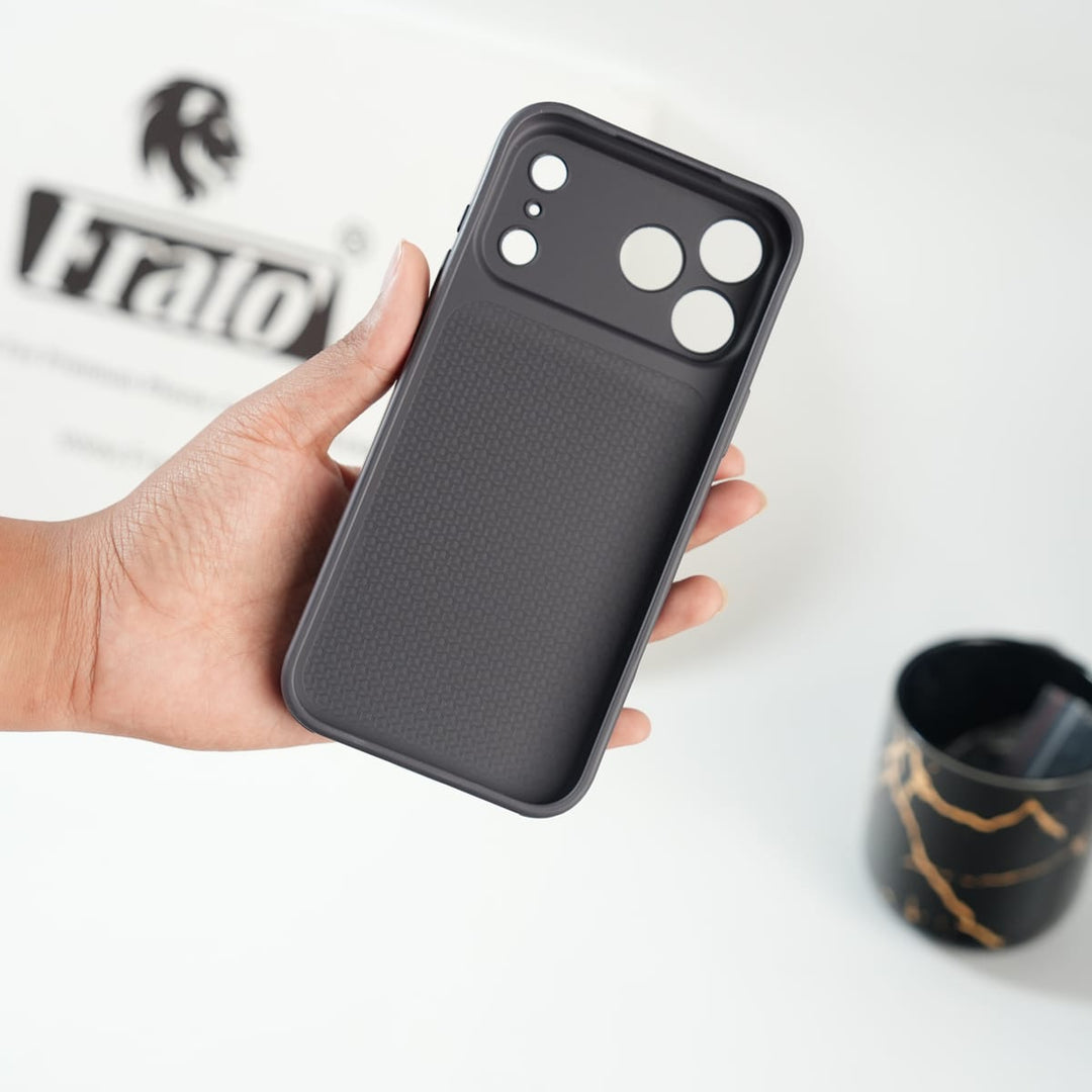 FRATO luxury Case iPhone Series PU Leather Texture Case | Silicone Frame &amp; Metal Camera Guard