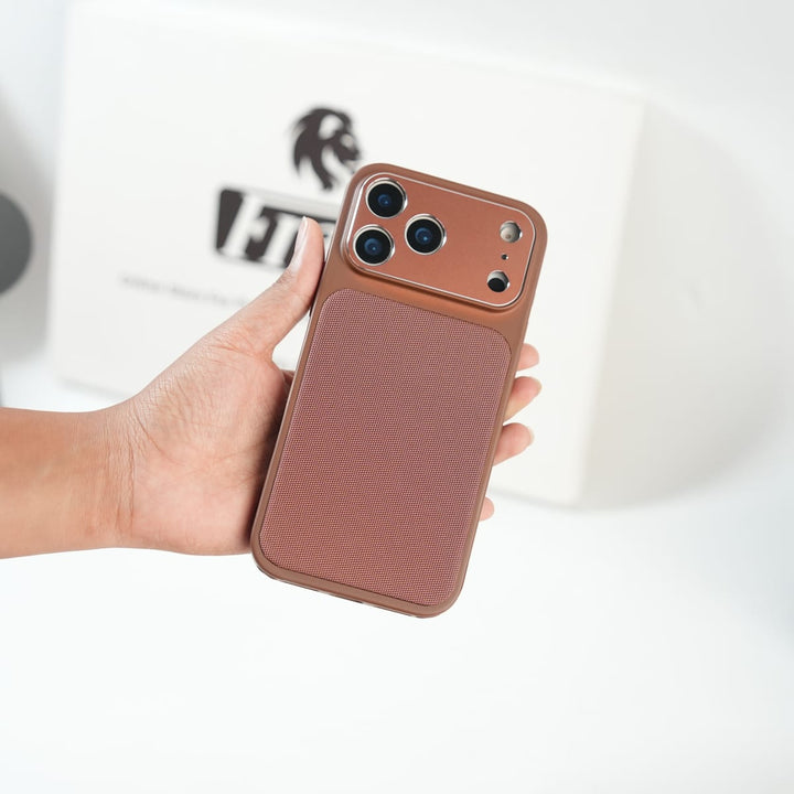 FRATO luxury Case iPhone Series PU Leather Texture Case | Silicone Frame &amp; Metal Camera Guard