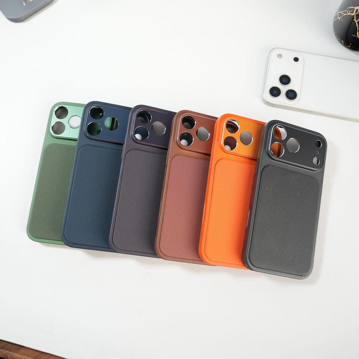 FRATO luxury Case iPhone Series PU Leather Texture Case | Silicone Frame &amp; Metal Camera Guard
