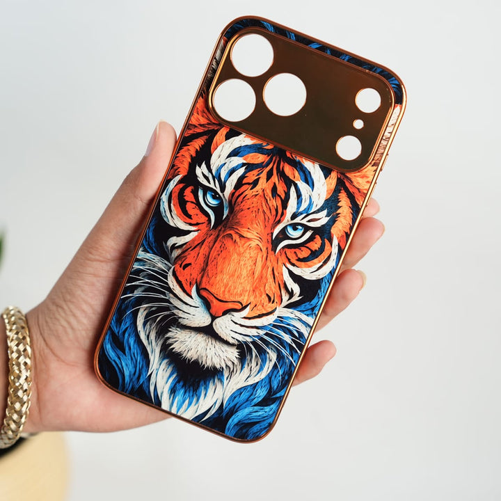 FRATO luxury Case iPhone Series Tiger Face Chrome Armor Case