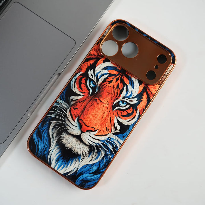 FRATO luxury Case iPhone Series Tiger Face Chrome Armor Case