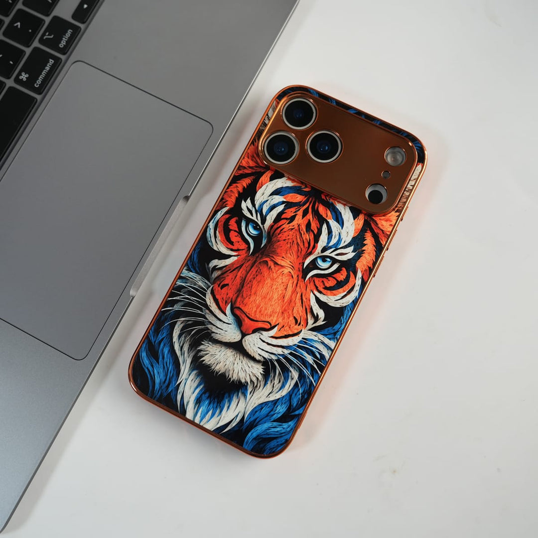 FRATO luxury Case iPhone Series Tiger Face Chrome Armor Case