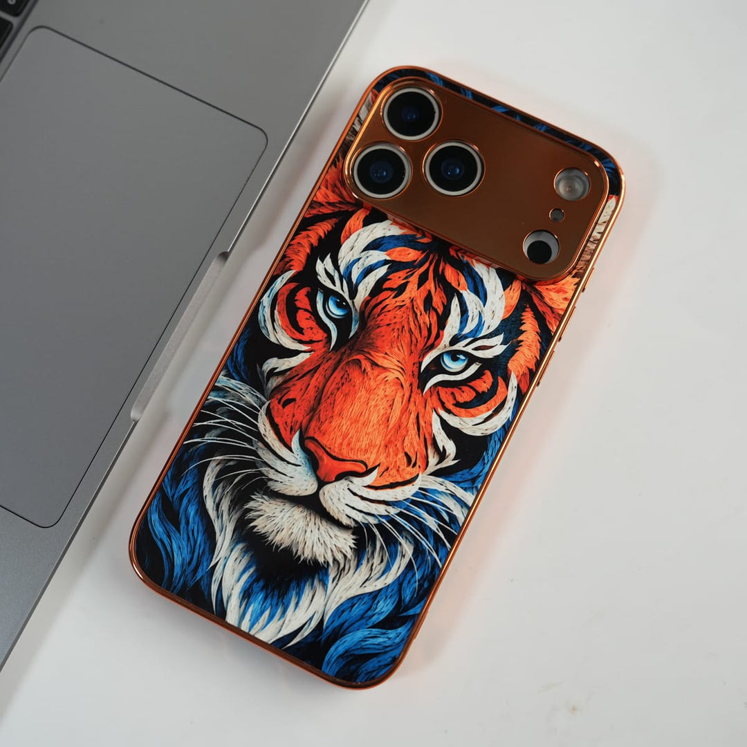 FRATO luxury Case iPhone Series Tiger Face Chrome Armor Case