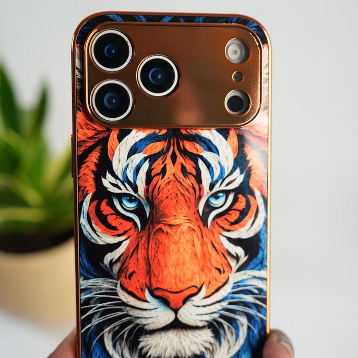 FRATO luxury Case iPhone Series Tiger Face Chrome Armor Case