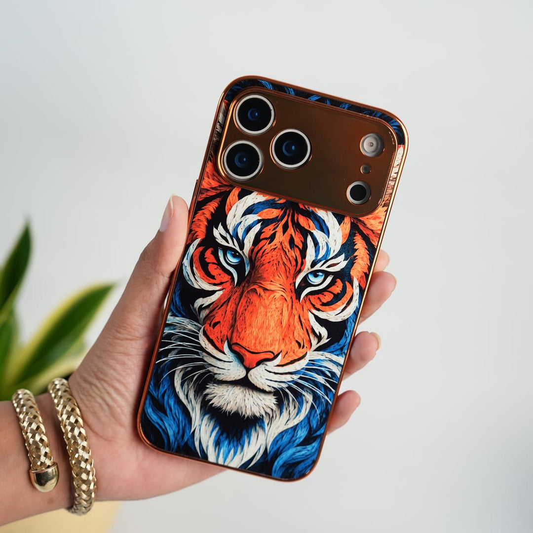 FRATO luxury Case iPhone Series Tiger Face Chrome Armor Case