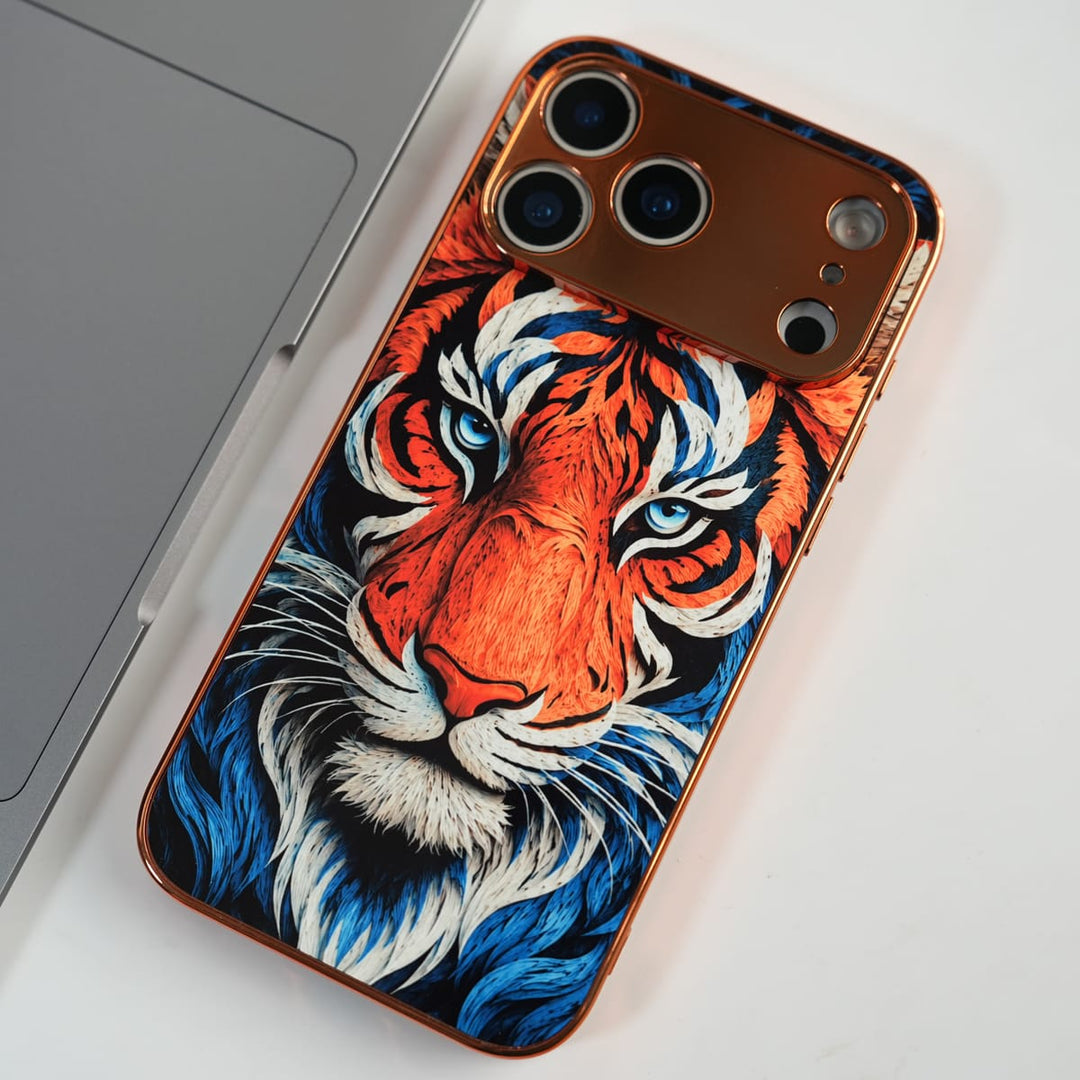 FRATO luxury Case iPhone Series Tiger Face Chrome Armor Case