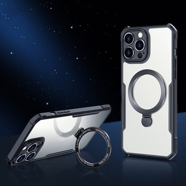 FRATO luxury Case iPhone Shockproof Bumper Transparent With Magsafe Stand Back Cover