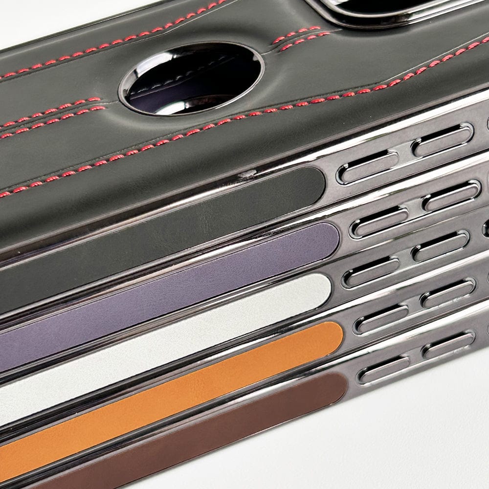 FRATO luxury Case iPhone Stitch PU Leather Side Chrome Case Cover