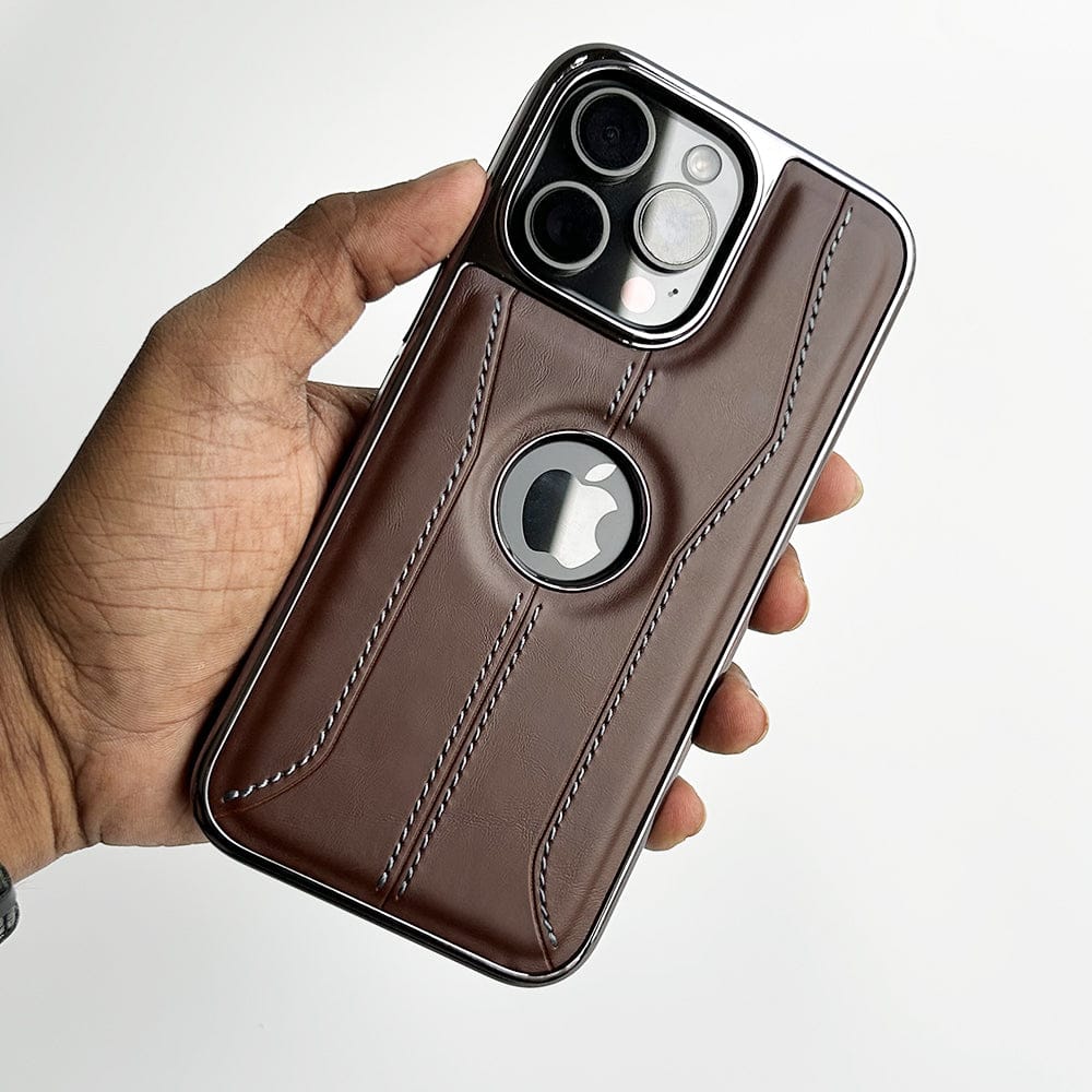 FRATO luxury Case iPhone Stitch PU Leather Side Chrome Case Cover