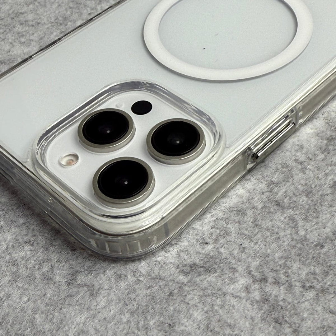 FRATO luxury Case iPhone Transparent Bottom Metal Stand MagSafe Supported Case Cover