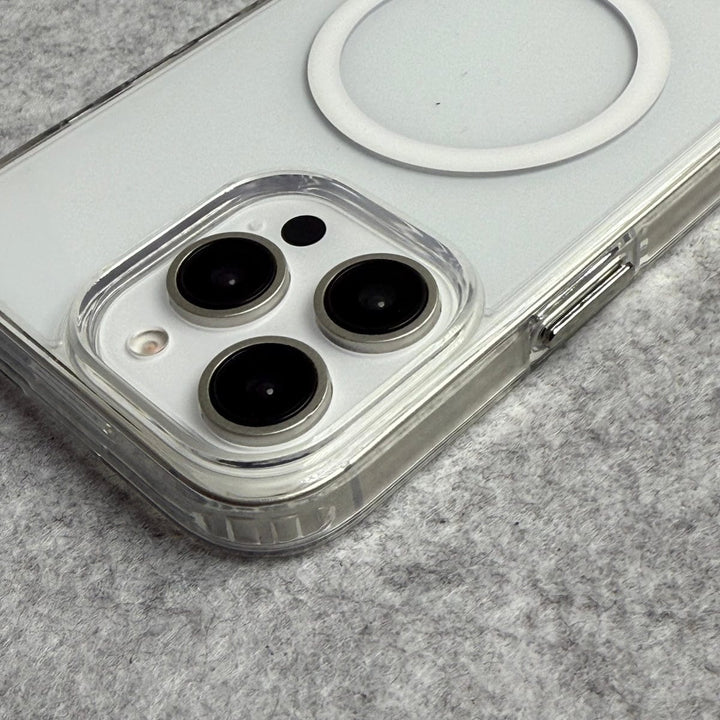 FRATO luxury Case iPhone Transparent Bottom Metal Stand MagSafe Supported Case Cover