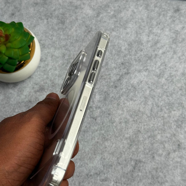 FRATO luxury Case iPhone Transparent Bottom Metal Stand MagSafe Supported Case Cover