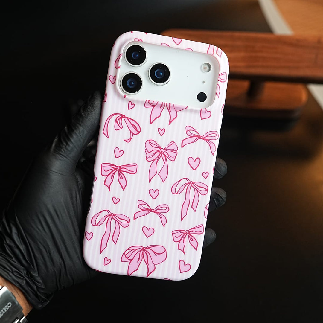 FRATO luxury Case Pink Ribbon Case for iPhone Series | Heart Designer Cover