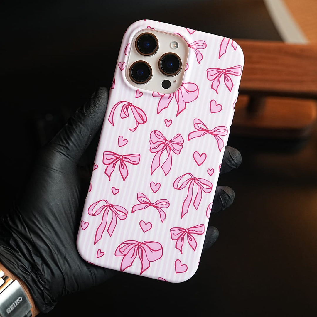 FRATO luxury Case Pink Ribbon Case for iPhone Series | Heart Designer Cover