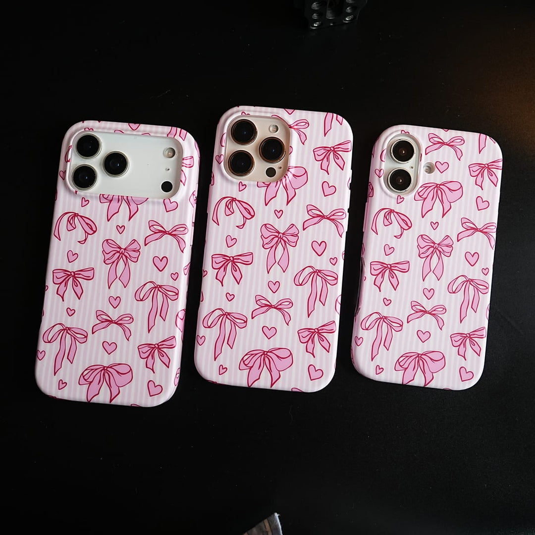 FRATO luxury Case Pink Ribbon Case for iPhone Series | Heart Designer Cover