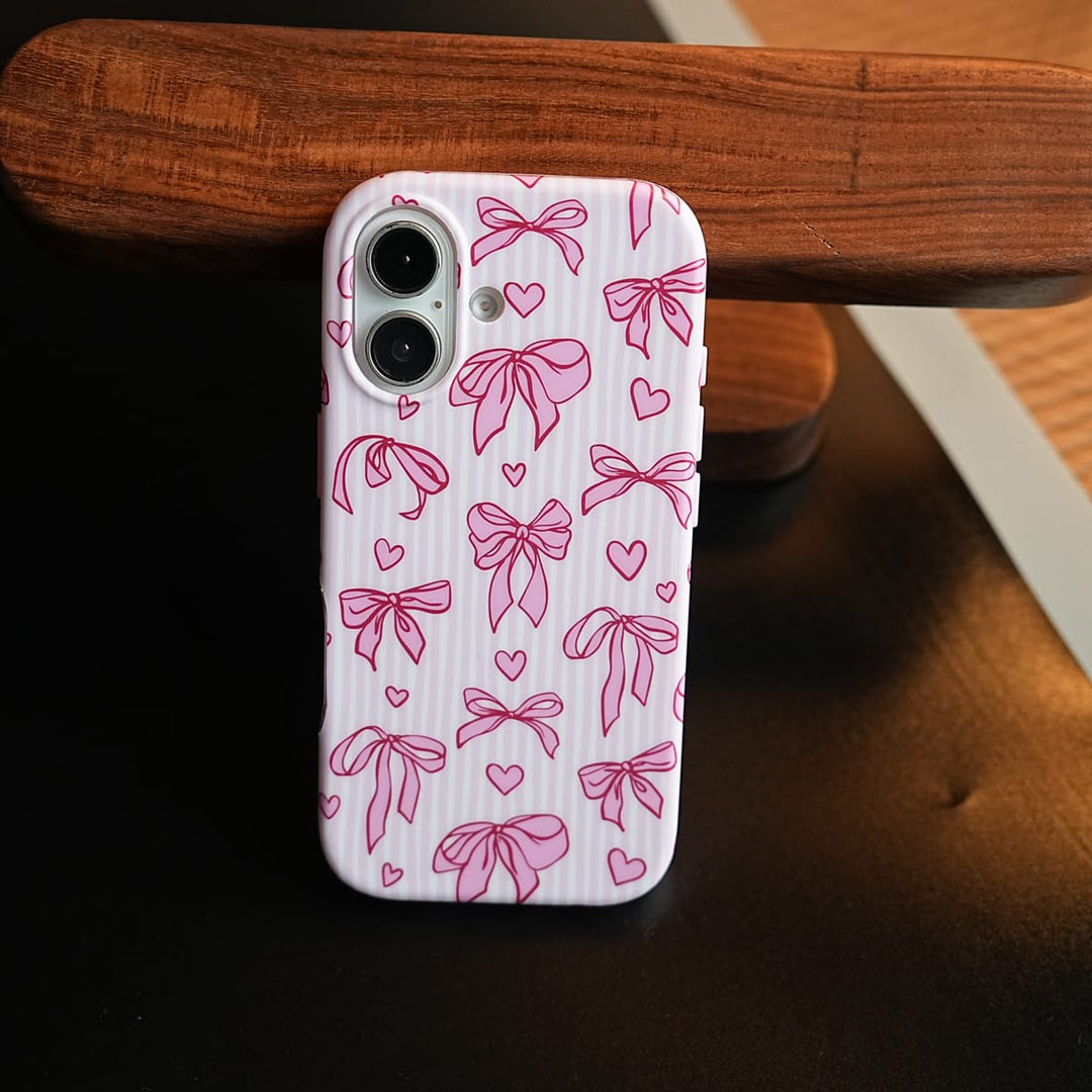 FRATO luxury Case Pink Ribbon Case for iPhone Series | Heart Designer Cover