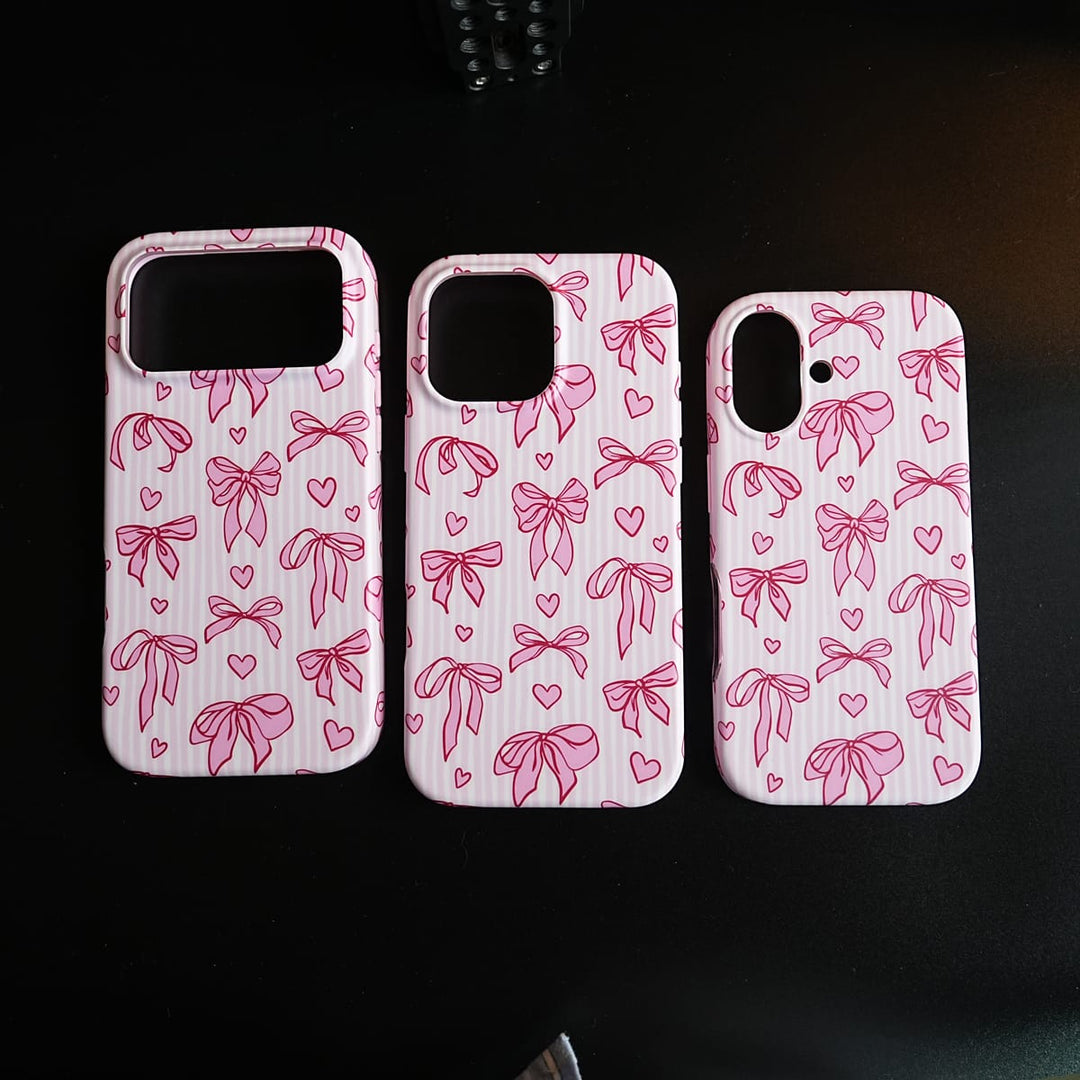 FRATO luxury Case Pink Ribbon Case for iPhone Series | Heart Designer Cover