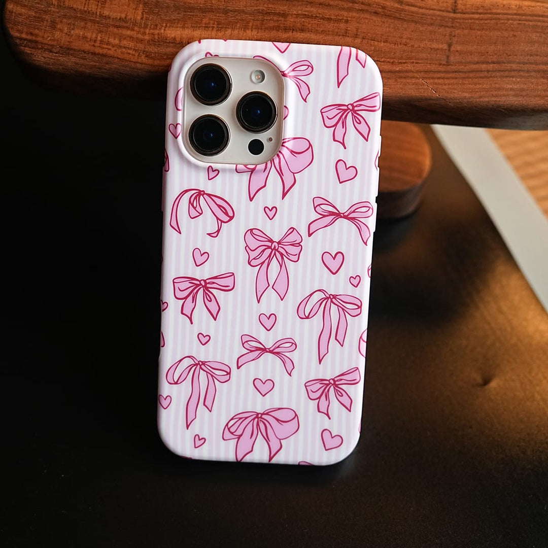 FRATO luxury Case Pink Ribbon Case for iPhone Series | Heart Designer Cover