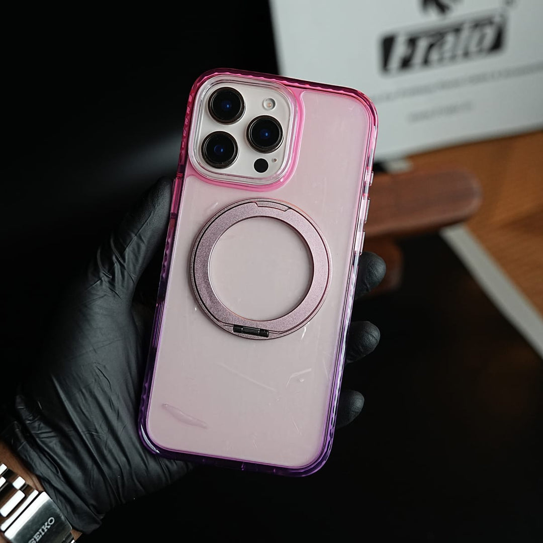 FRATO luxury Case Two-Tone Clear Case for iPhone Series | Rotating Ring Stand