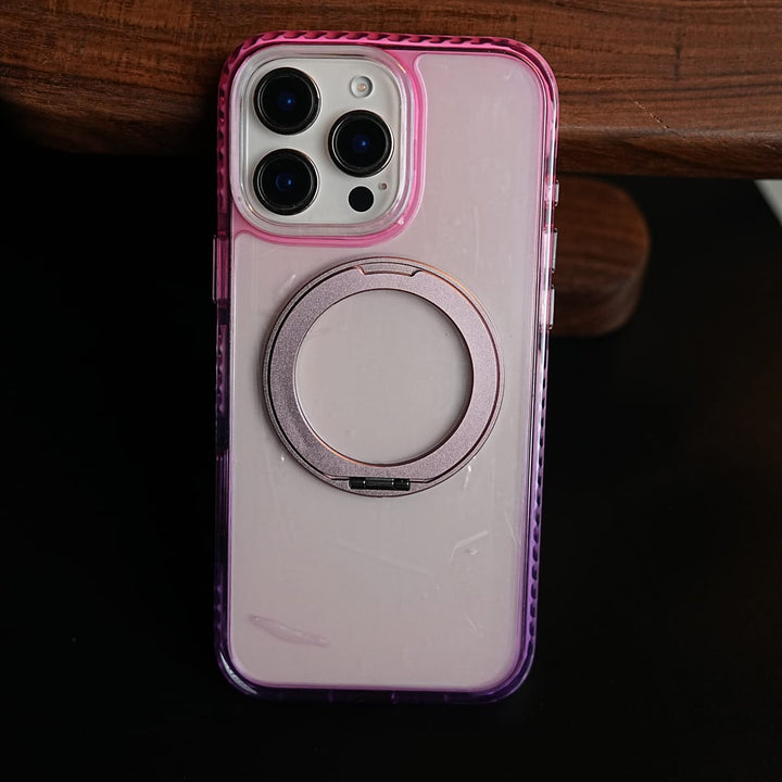 FRATO luxury Case Two-Tone Clear Case for iPhone Series | Rotating Ring Stand