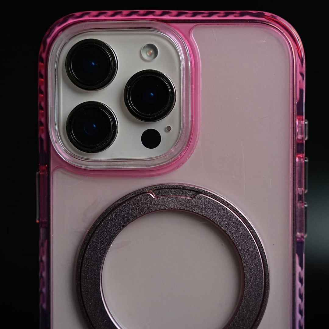 FRATO luxury Case Two-Tone Clear Case for iPhone Series | Rotating Ring Stand