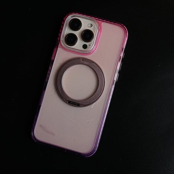FRATO luxury Case Two-Tone Clear Case for iPhone Series | Rotating Ring Stand