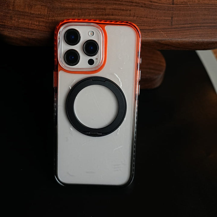 FRATO luxury Case Two-Tone Clear Case for iPhone Series | Rotating Ring Stand