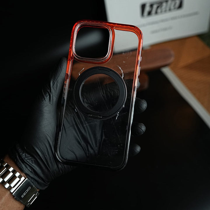 FRATO luxury Case Two-Tone Clear Case for iPhone Series | Rotating Ring Stand