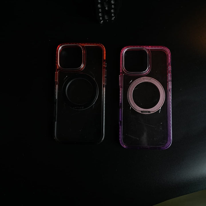 FRATO luxury Case Two-Tone Clear Case for iPhone Series | Rotating Ring Stand