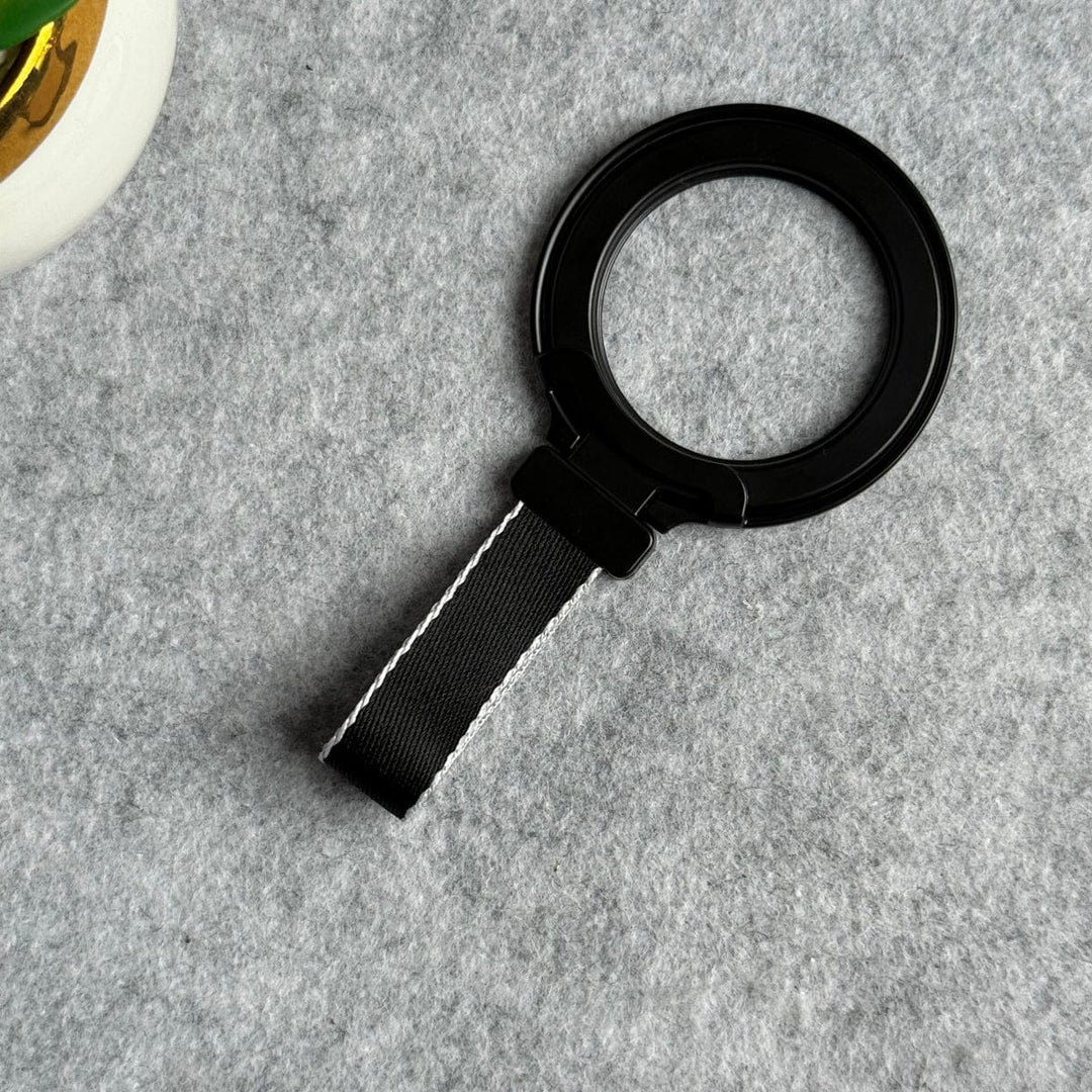 FRATO Mobile Stand Black Magnetic Foldable Finger Ring Hanging Rope Holder Rotatable Phone Stand