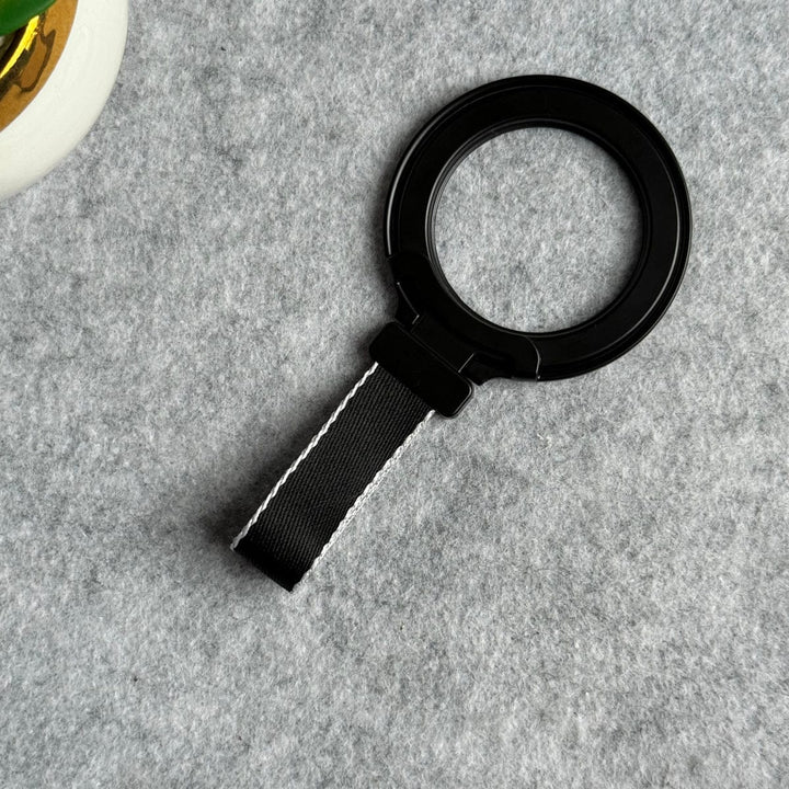 FRATO Mobile Stand Black Magnetic Foldable Finger Ring Hanging Rope Holder Rotatable Phone Stand