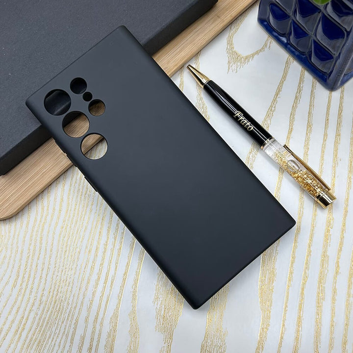 FRATO No Advertising Black Samsung S23 Ultra Soft Silicone Case Cover