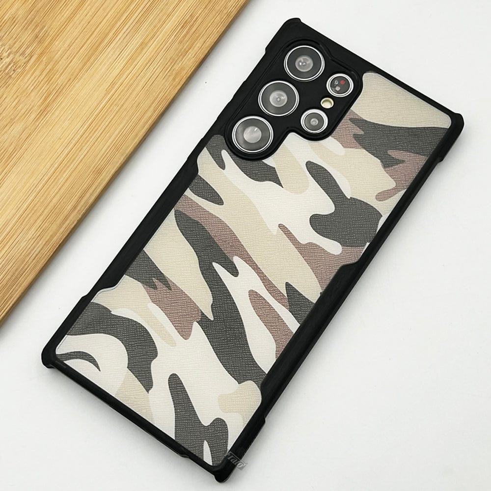 FRATO No Advertising Green Samsung Galaxy S23 Ultra Military Pattern Bumper Case Cover
